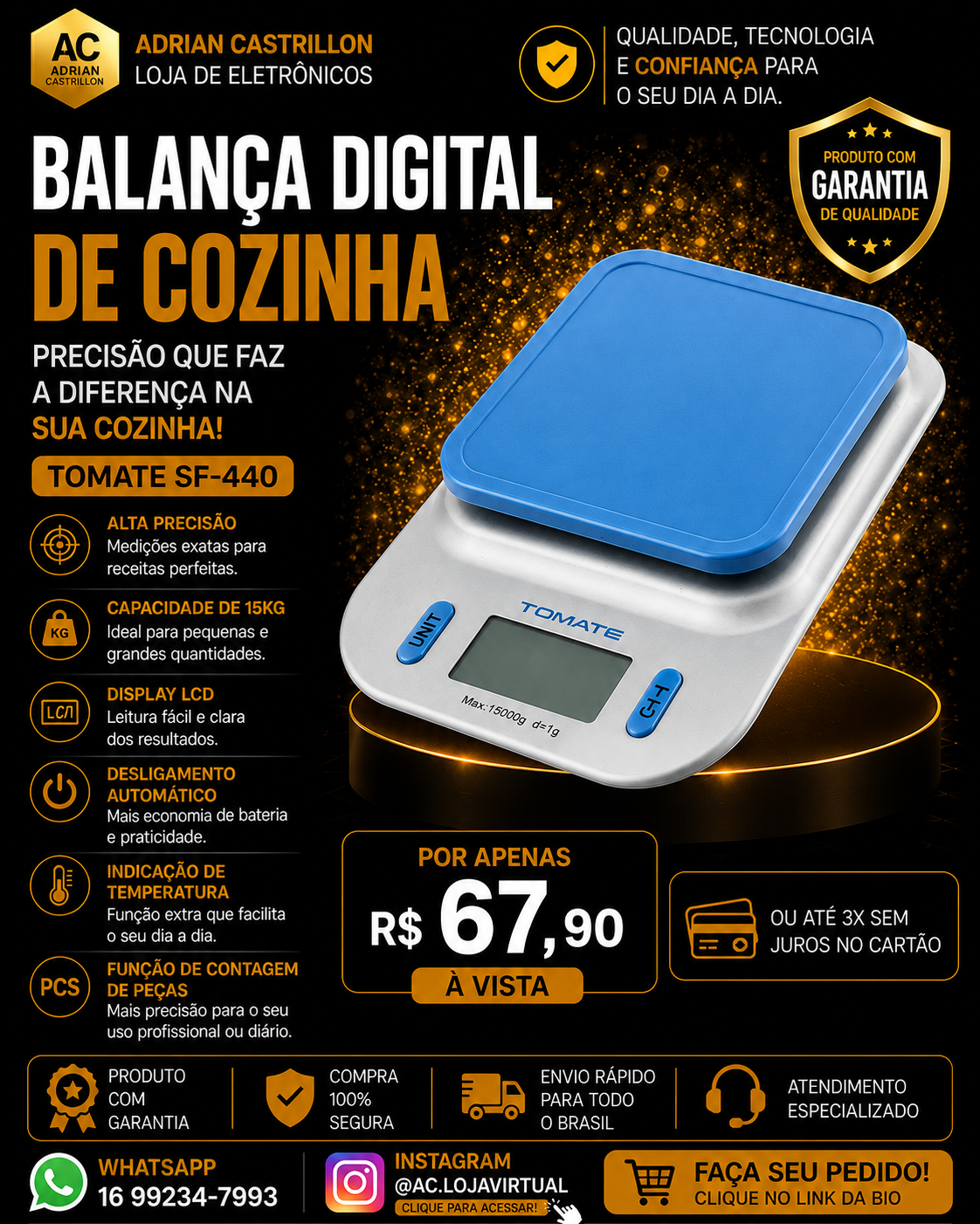 Balança Digital Ate 15Kg