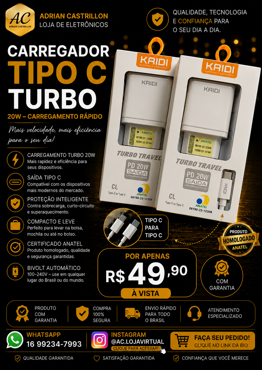 Carregador tipo C