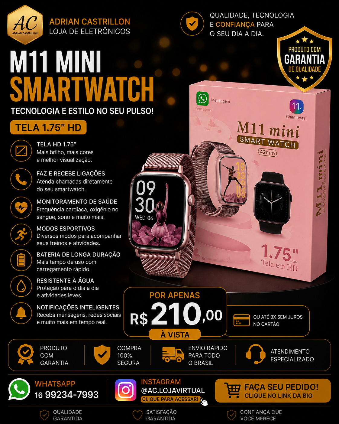Relógio M11 mini