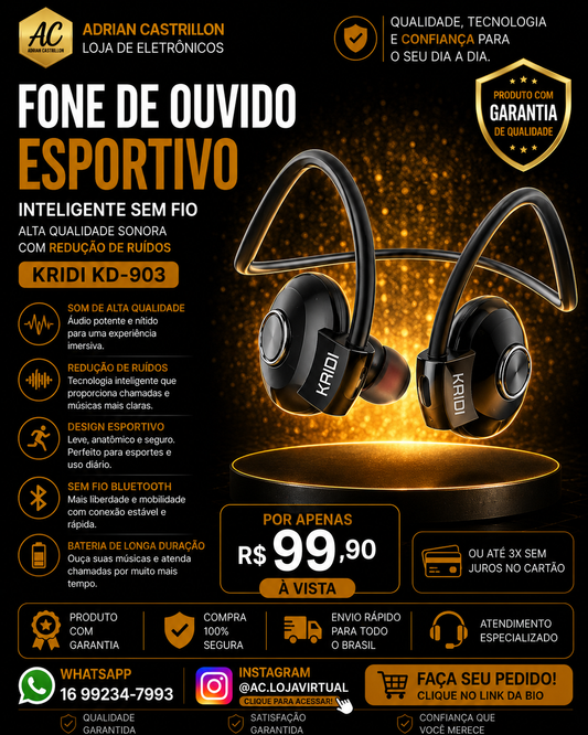 Fone de Ouvido Esportivo