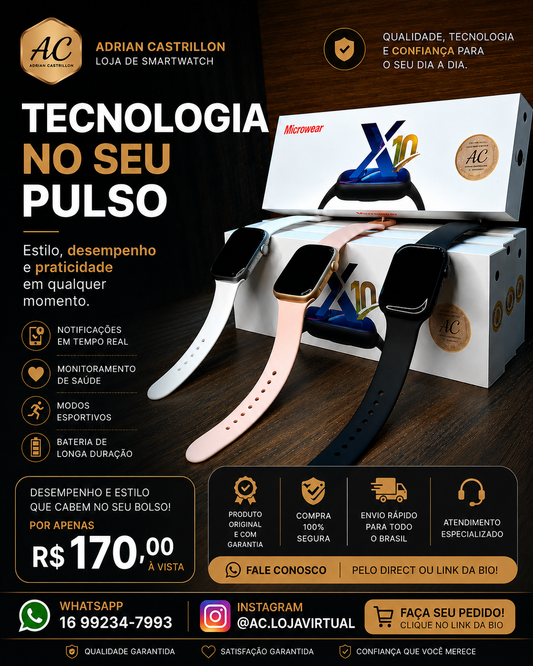 Relógio SmartWatch X10