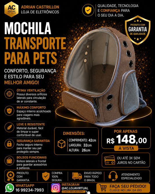 Mochila de Transporte para Pets