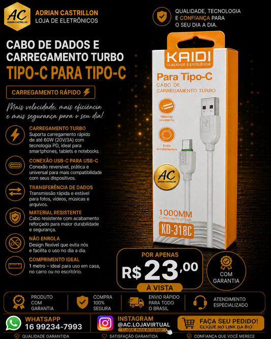 Cabo Tipo C Para USB