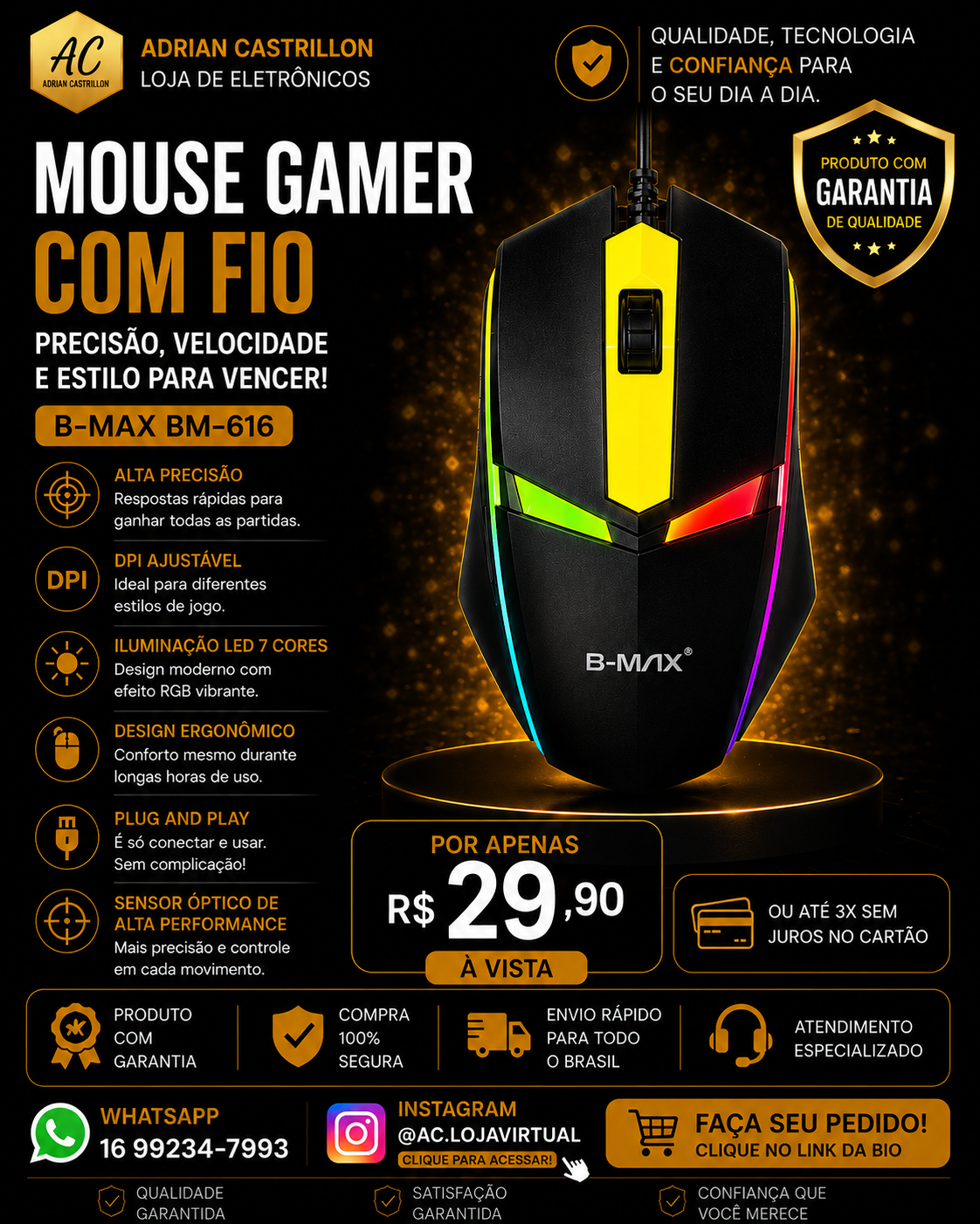 Mouse Gamer B-MAX BM-616
